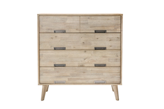 Tessa 4 Drawer Acacia Tallboy